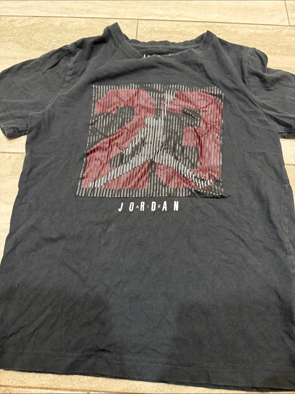 Jordan Black Short-Sleeve Tee with Red '23' Graphic
